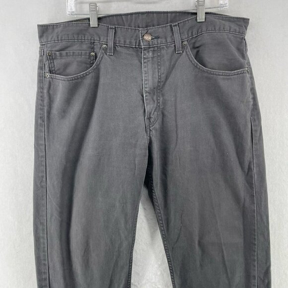 Levi's 505 Jeans Men's Sz 36x32 Gray Regular Fit Straight Leg Mid-Rise Denim - Picture 5 of 10